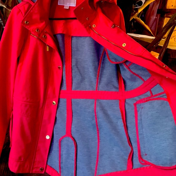 Michael Kors weather resistant jacket, size small, color coral. - Picture 4 of 6
